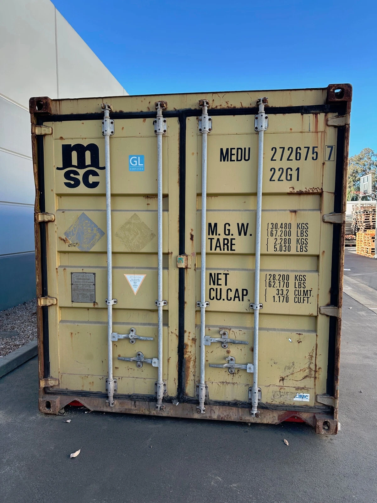 Used 20ft Conex Shipping / Storage Container β Yellow/Gold β Priced to Sell! - Image 3