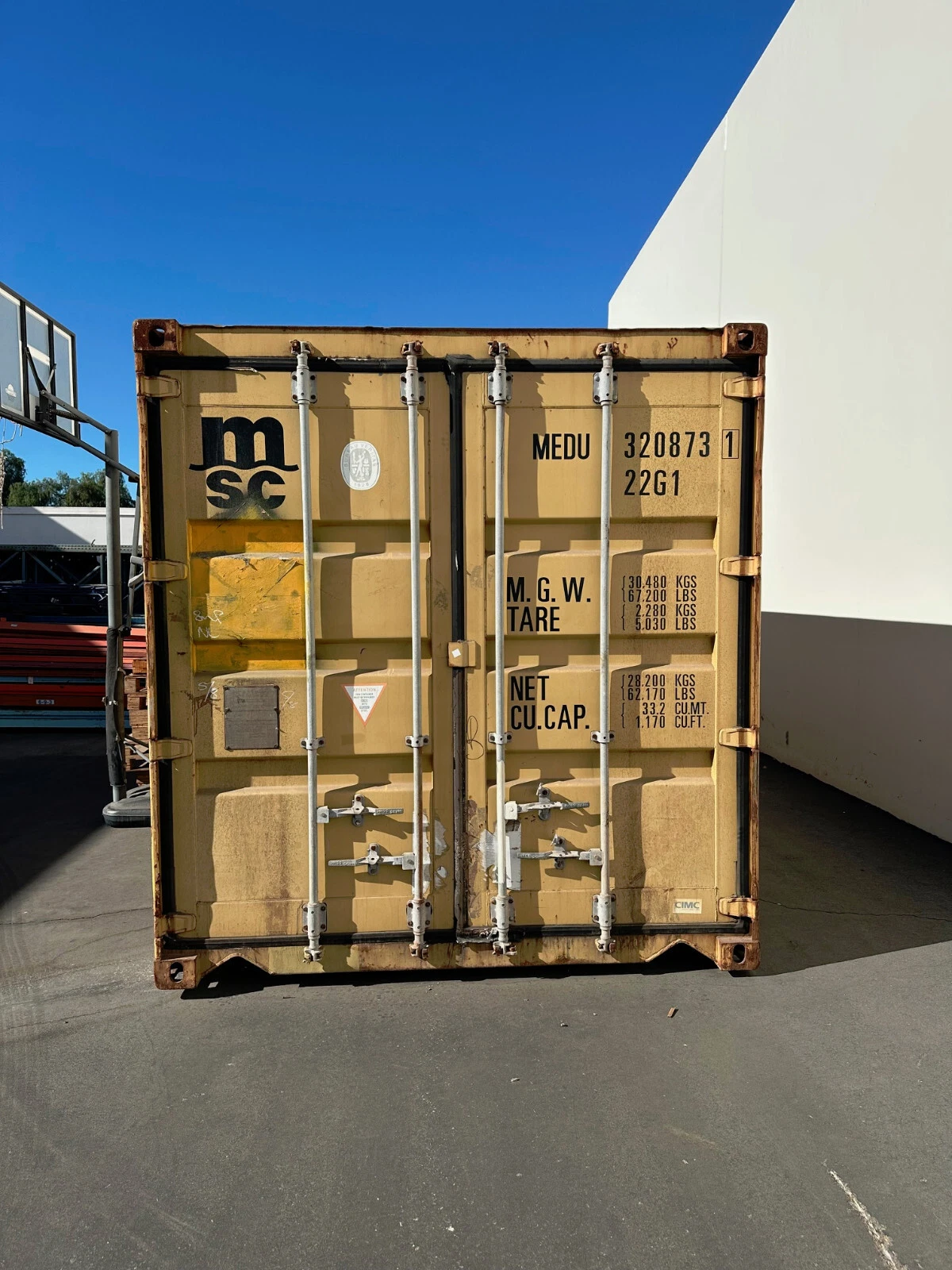 Used 20ft Conex Shipping / Storage Container β Yellow/Gold β Priced to Sell! - Image 5